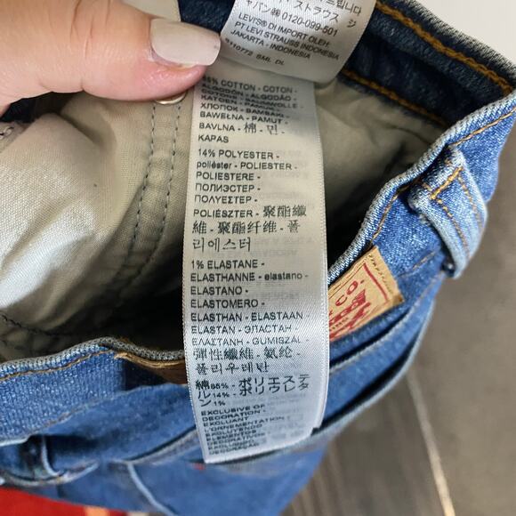 Levi's Wedgie Straight Leg Denim Jeans Medium Wash Raw Hem High Rise Sz 29 - Picture 10 of 13